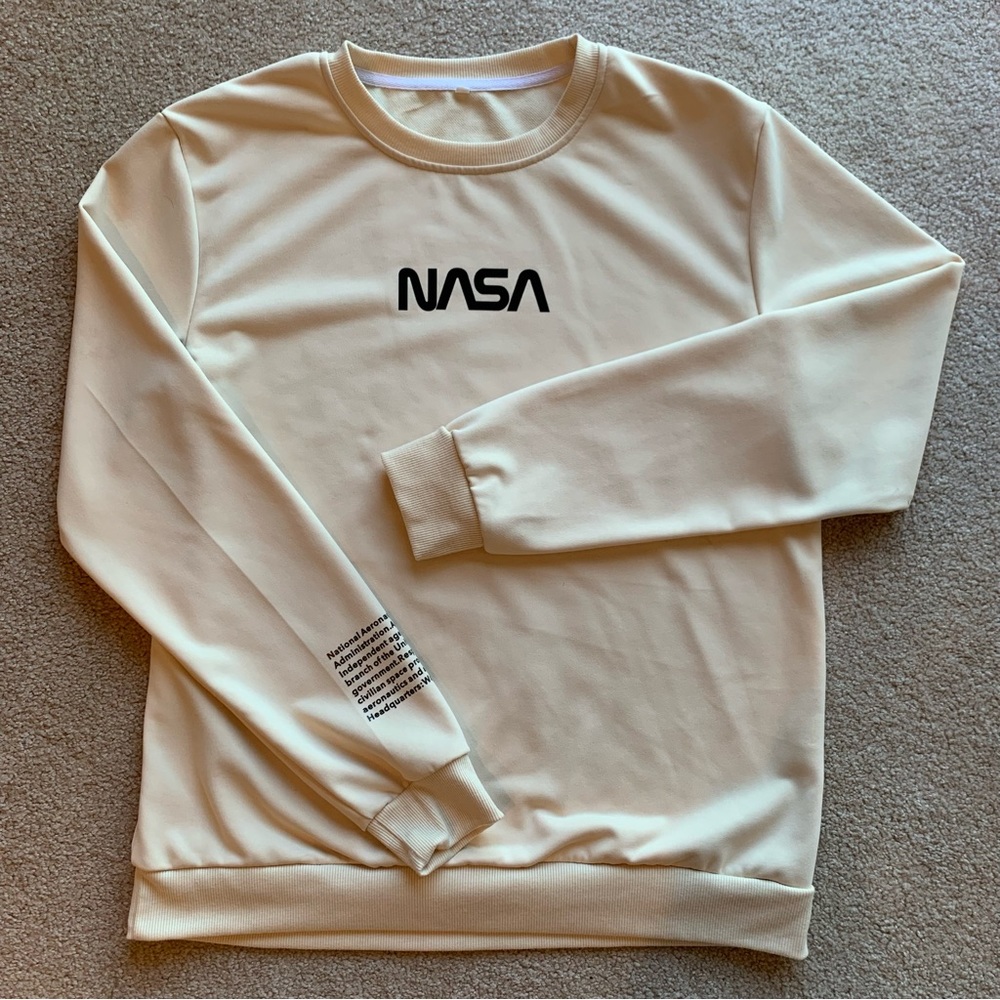 SHEIN | NASA Pullover Sweatshirt | CHAMPAGNE- SMALL